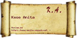 Kese Anita névjegykártya