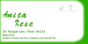 anita kese business card